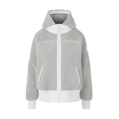 (Women) Canada Goose HUMANATURE Simcoe Women’s Fleece Logo Hoodie Jacket - Grey 7016W2-1342