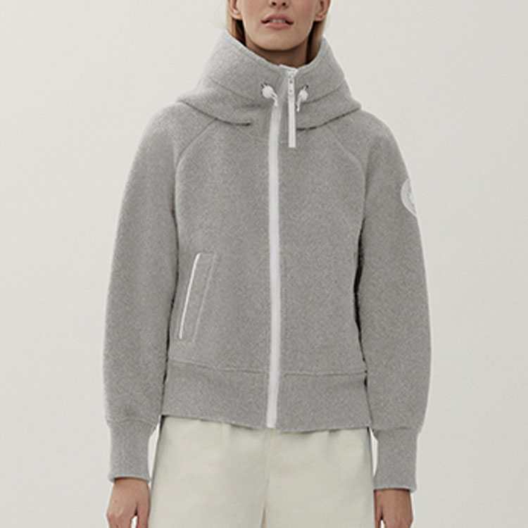 (Women) Canada Goose Humanature SS22 Fleece Lined Hooded Jacket Mist Gray 7102W1-961 圖 3