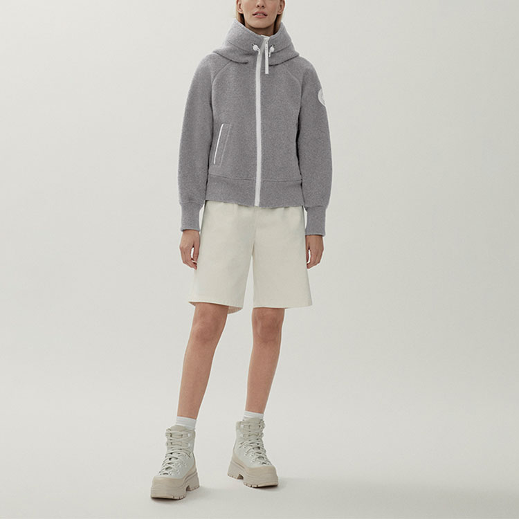 (Women) Canada Goose Humanature SS22 Fleece Lined Hooded Jacket Mist Gray 7102W1-961 圖 4