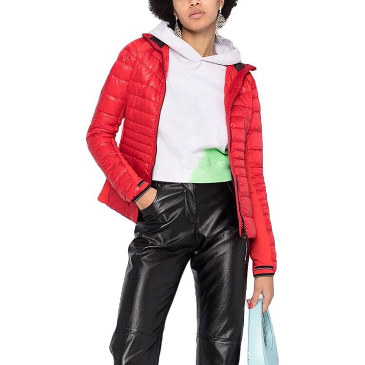 Lookbook (W) 캐나다구스 하이브릿지 레드 방풍 방수 다운 재킷. 2714L-RED