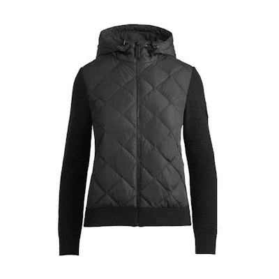 (Women) Canada Goose HyBridge® SS22 Black Quilted Logo Hooded Down Jacket. 6800LB-61