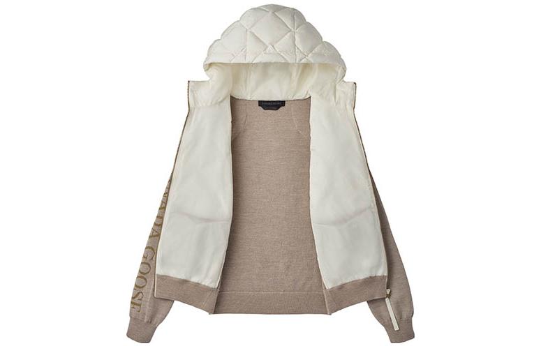 Lookbook (W) 加拿大鹅HyBridge白色绗缝连帽羽绒夹克防风防水外套 6802LCB-1142