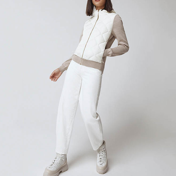 Shop (W) 加拿大鹅HyBridge白色绗缝连帽羽绒夹克防风防水外套 6802LCB-1142