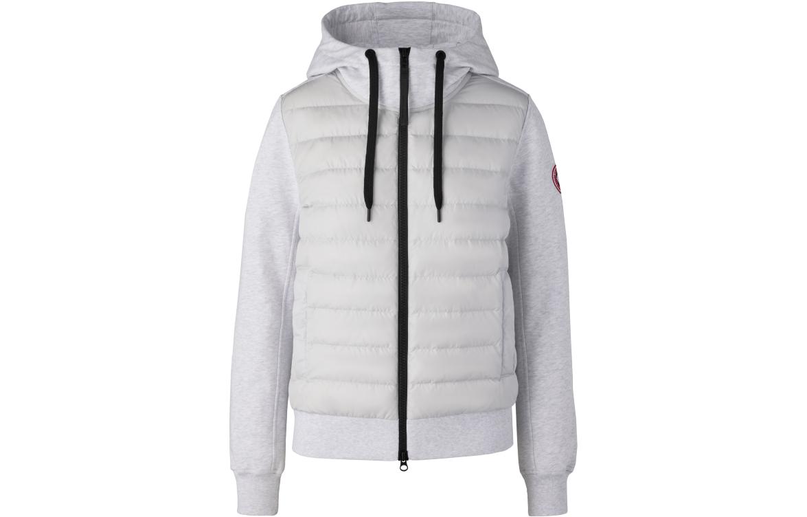 (Women) Canada Goose HyBridge Muskoka Logo Zip-Up Hoodie Silver Grey FW22 6840W-1342