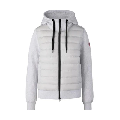 (Women) Canada Goose HyBridge Muskoka Logo Zip-Up Hoodie Silver Grey FW22 6840W-1342