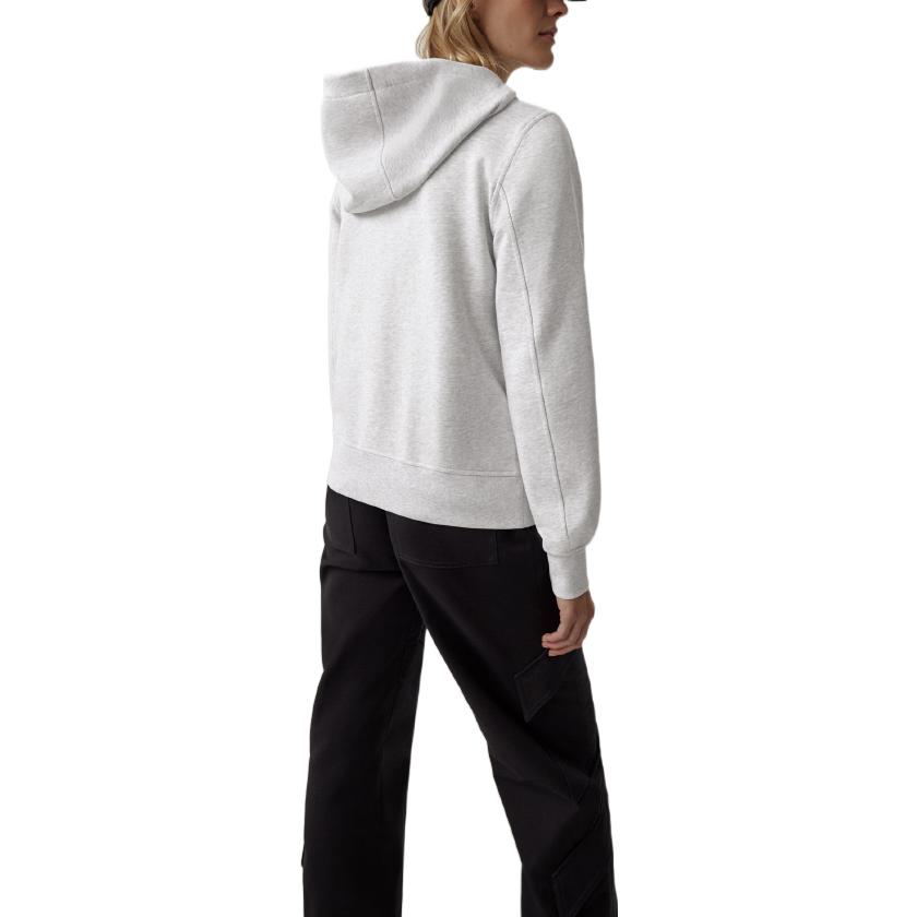 (Women) Canada Goose HyBridge Muskoka Logo Zip-Up Hoodie Silver Grey FW22 6840W-1342 圖 4