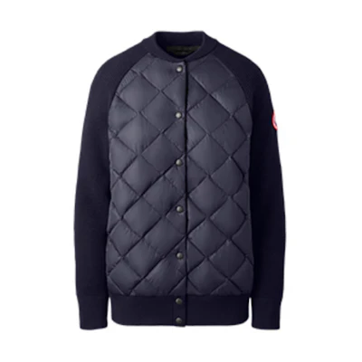 (Women) Canada Goose HyBridge Puffer Quilted Knit Waterproof Down Jacket Women Navy. 7032L-67