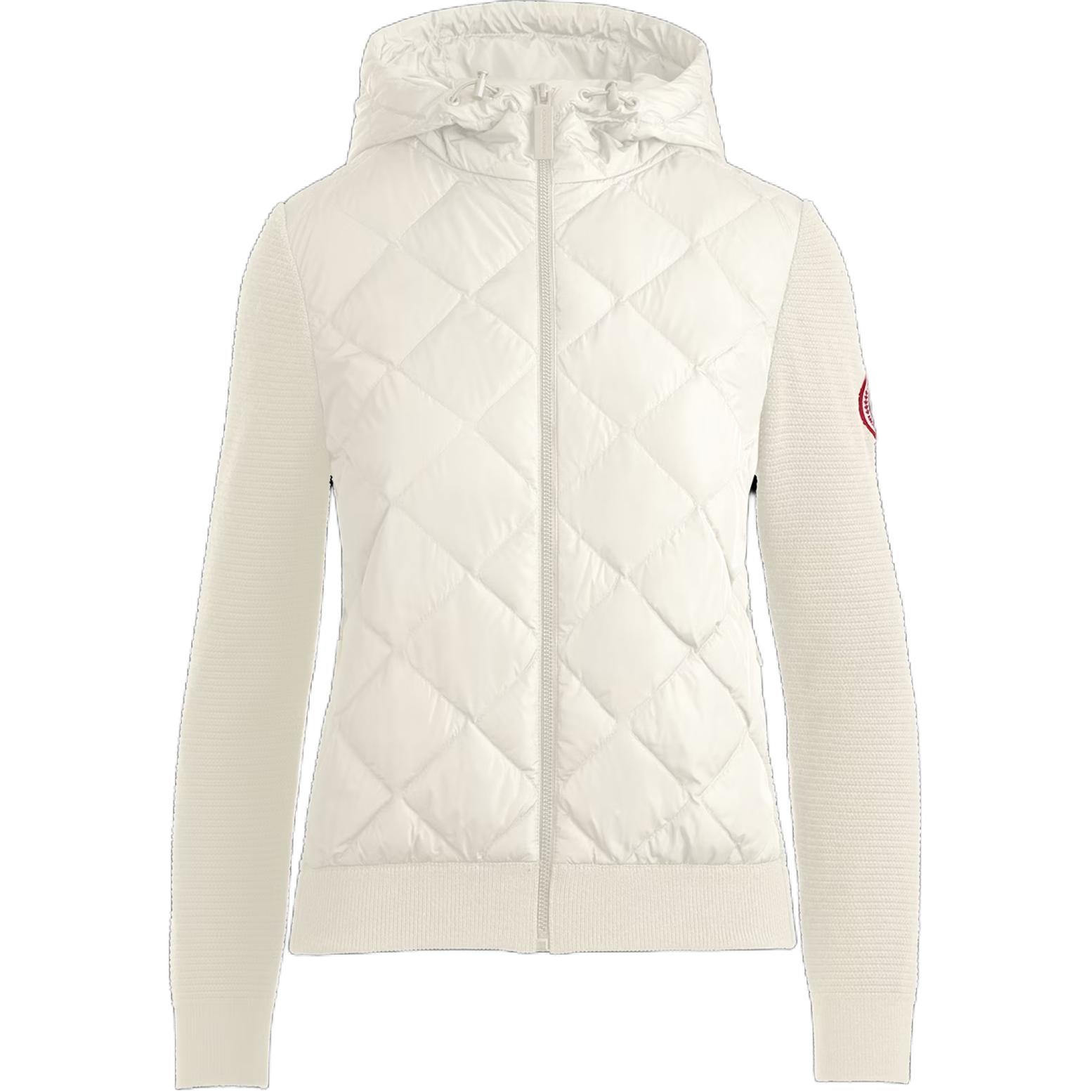 (Women) Canada Goose HyBridge Puffer White Knit Quilted Down Jacket Red Label 6800L-467