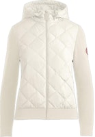 (Women) Canada Goose HyBridge Puffer White Knit Quilted Down Jacket Red Label 6800L-467 (Women) Canada Goose HyBridge Puffer White Knit Quilted Down Jacket Red Label 6800L-467