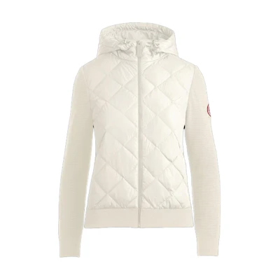 (Women) Canada Goose HyBridge Puffer White Knit Quilted Down Jacket Red Label 6800L-467