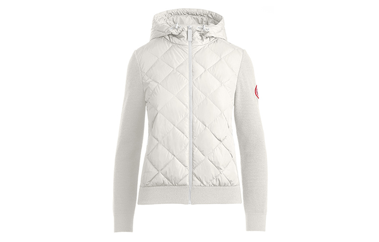 Order (Women) Canada Goose HyBridge Puffer White Knit Quilted Down Jacket Red Label 6800L-467