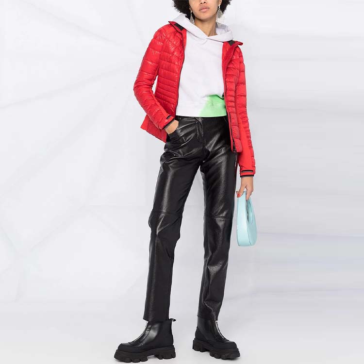 Shop (Women) Canada Goose HyBridge Red Down Jacket Windproof Waterproof No Hood. 2714L-11