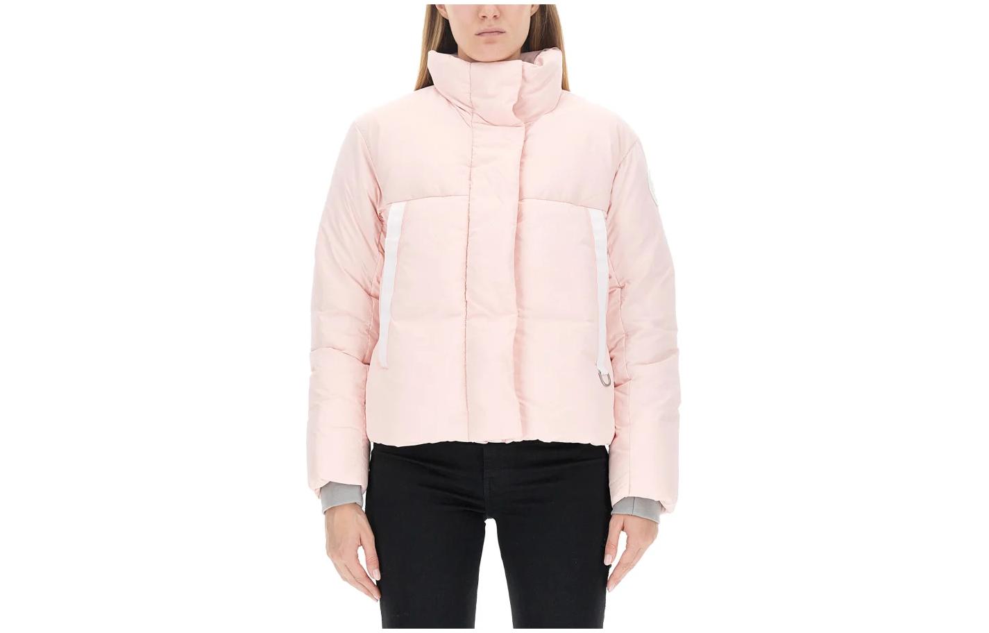 Order (Women) Canada Goose Junction  Pink Short Down Jacket White Label Standing Collar. 2620WW1-552