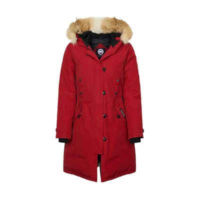 (Women) Canada Goose Kensington Red Label Winter Parka with Detachable Fur Hood Red 2506L-11