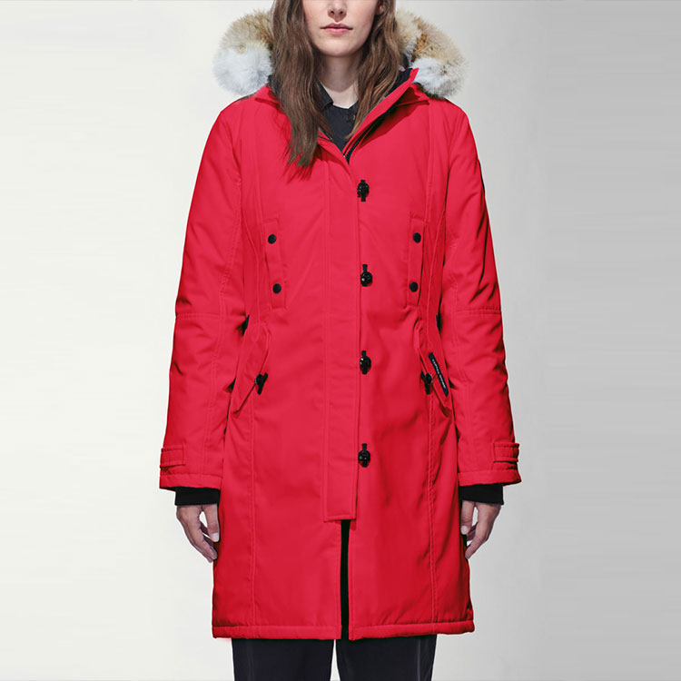 Lookbook (Women) Canada Goose Kensington Red Label  Winter Parka with Detachable Fur Hood Red 2506L-11