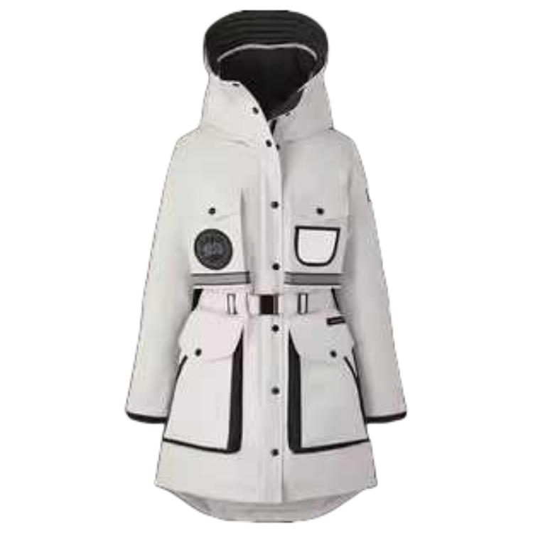 (Women) Canada Goose Liberty Black Label Mid-Length Parka Silver Birch Women’s Down Jacket 9521WB-200