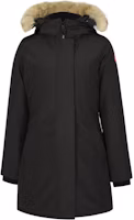 (Women) Canada Goose Logo Drawstring Parka Winter Jacket - Graphite 3037L-66 (Women) Canada Goose Logo Drawstring Parka Winter Jacket - Graphite 3037L-66