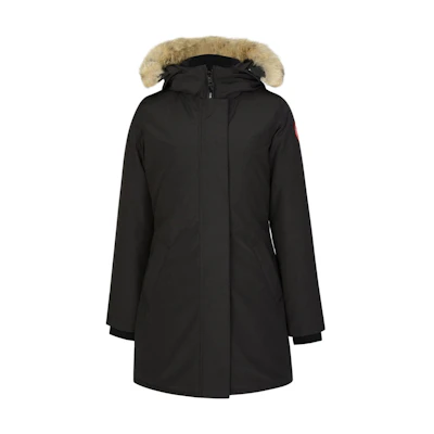 (Women) Canada Goose Logo Drawstring Parka Winter Jacket - Graphite 3037L-66