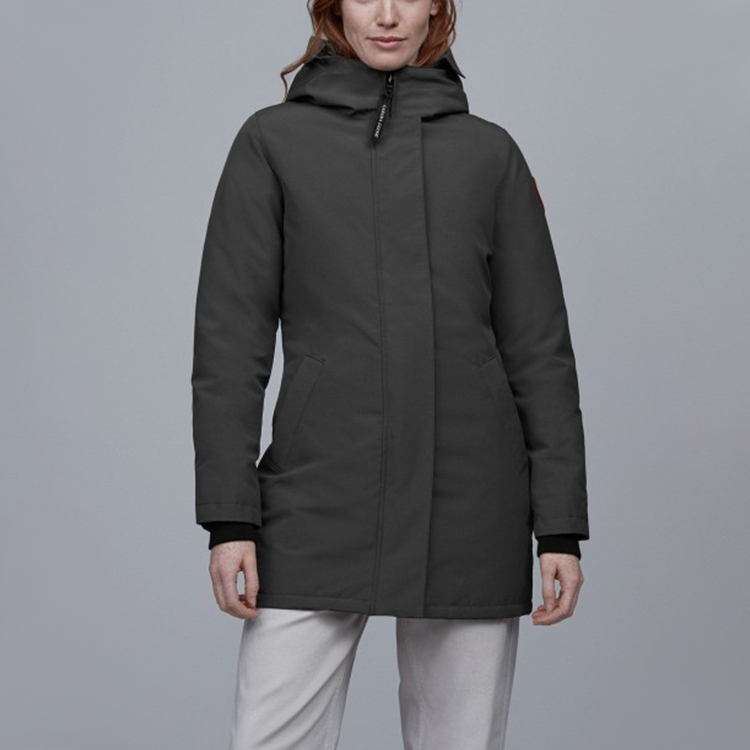 (Women) Canada Goose Logo Drawstring Parka Winter Jacket - Graphite 3037L-66 圖 4