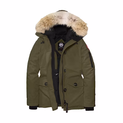 (Women) Canada Goose Logo Hooded Down Jacket Green 2530L-49
