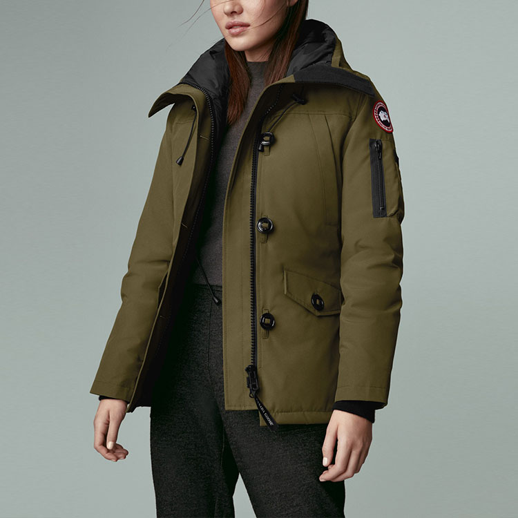 Details for (W) Canada Goose Jaket Hoodie Logo Hijau Down 2530L-49