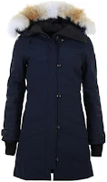 (Women) Canada Goose Lorette Blue Down Jacket with Hood and Zippered Pockets 2090L-646 (Women) Canada Goose Lorette Blue Down Jacket with Hood and Zippered Pockets 2090L-646