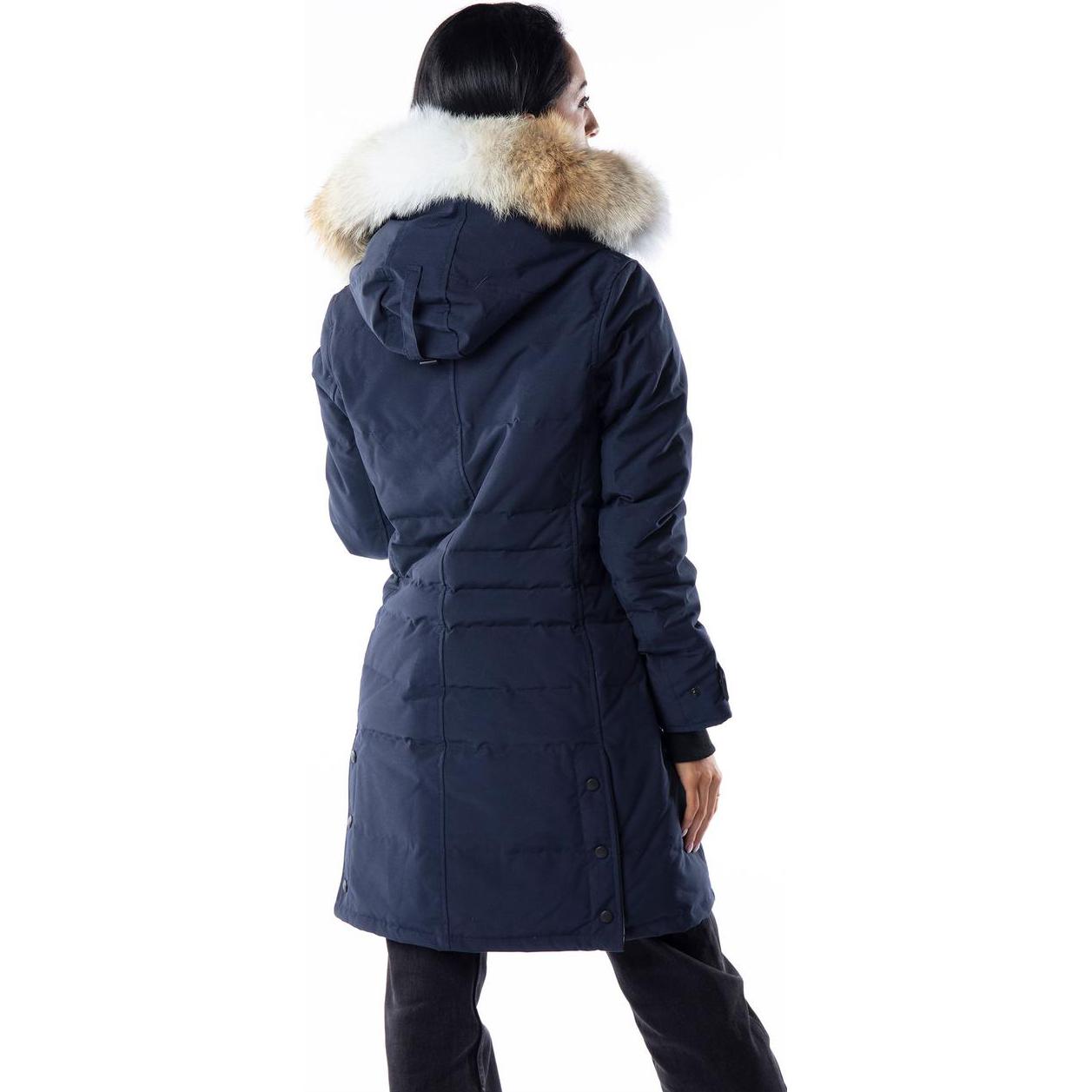 Details for (W) 加拿大鵝 Lorette 藍色連帽拉鍊口袋羽絨外套 2090L-646