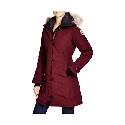 (Women) Canada Goose Lorette Long Parka Jacket with Fur Trim Hood - Solid Color. 2090L-317