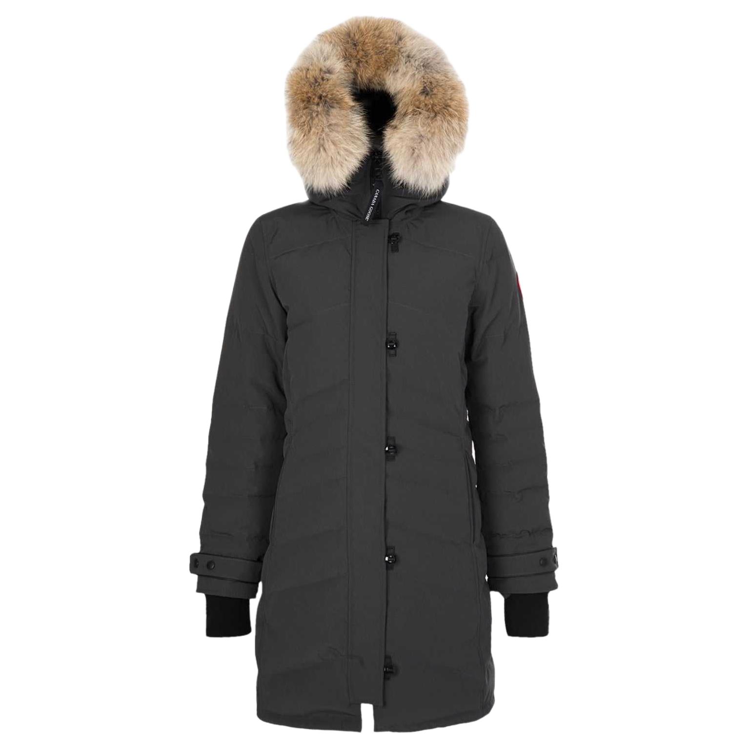 (Women) Canada Goose Lorette Mid-Length Hooded Down Jacket Women - Graphite 2090L-66