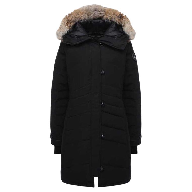 (Women) Canada Goose Lorette Mid-Length Parka Black Label Black Jacket 2090LB-61