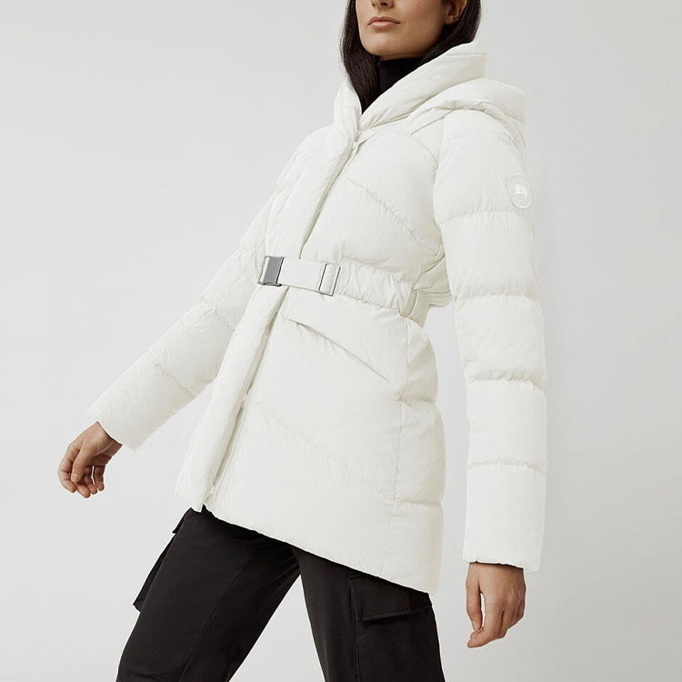 Details for (W) Canada Goose Marlow Jaket Bulu Warna Solid dengan Rekaan Bertudung 3902W-433