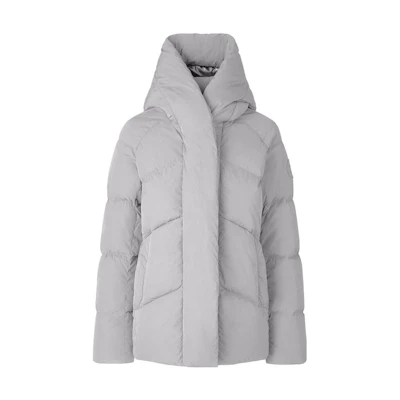 (Women) Canada Goose Marlow FW22 Moonlight Grey Down Jacket with Logo Hood. 3904W-439