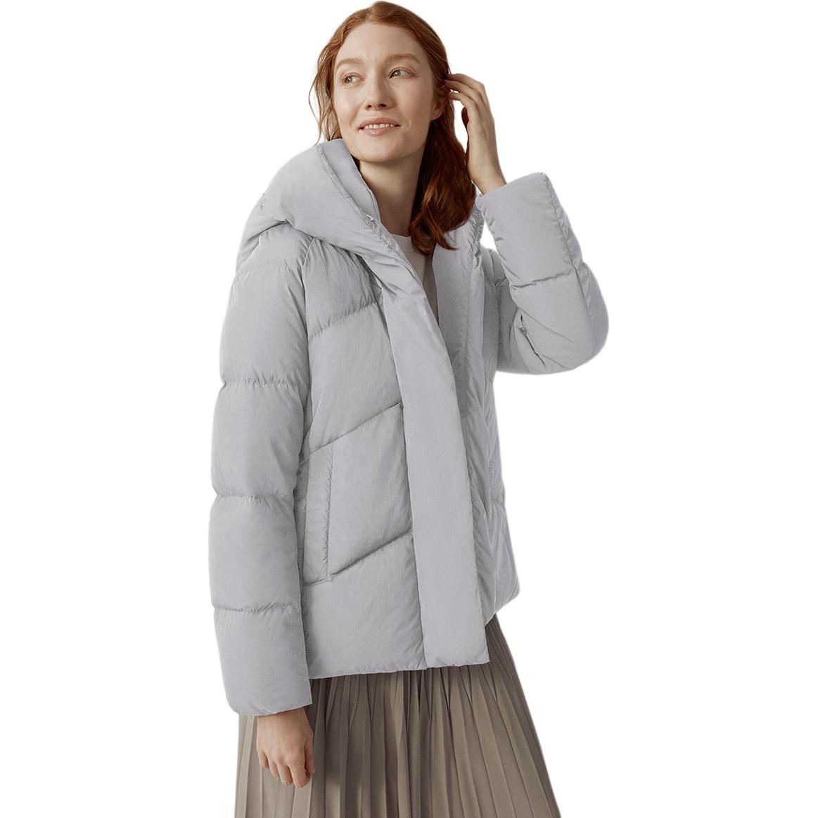 Sizing (Women) Canada Goose Marlow FW22  Moonlight Grey Down Jacket with Logo Hood. 3904W-439