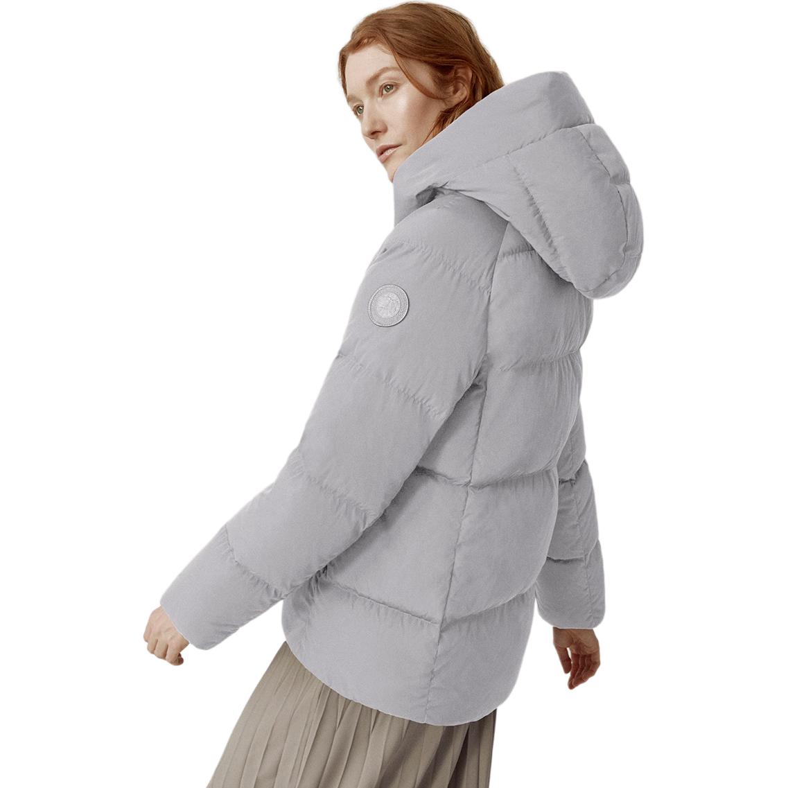 Cheap (Women) Canada Goose Marlow FW22  Moonlight Grey Down Jacket with Logo Hood. 3904W-439