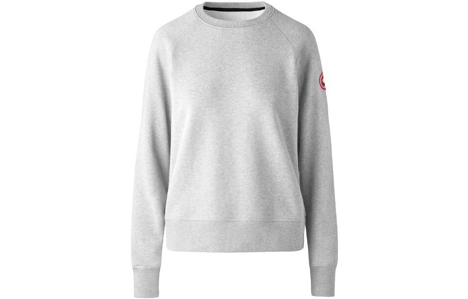 Order (W) 캐나다구스 머스코카 FW22 그레이 크루넥 스웨트셔츠 심플 로고 패치. 7400L-1342