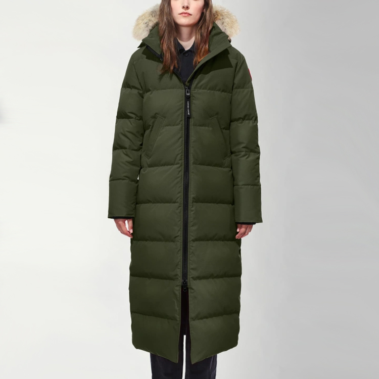Lookbook (Women) Canada Goose Mystique Red Label Waterproof Long Down Coat Women Olive Green 3035L-49