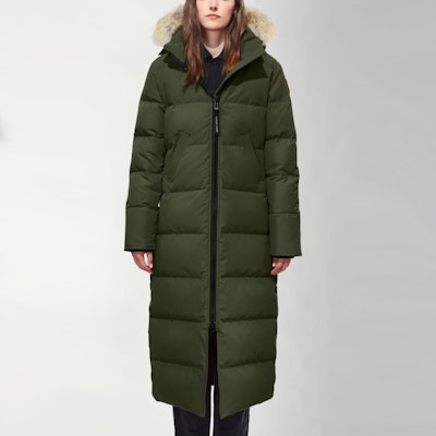 (Women) Canada Goose Mystique Red Label Waterproof Long Down Coat Women Olive Green 3035L-49 Lookbook (Women) Canada Goose Mystique Red Label Waterproof Long Down Coat Women Olive Green 3035L-49