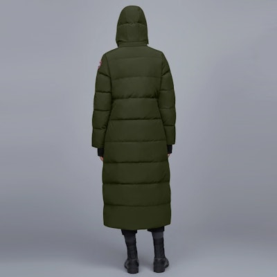 (Women) Canada Goose Mystique Red Label Waterproof Long Down Coat Women Olive Green 3035L-49 Details for (Women) Canada Goose Mystique Red Label Waterproof Long Down Coat Women Olive Green 3035L-49