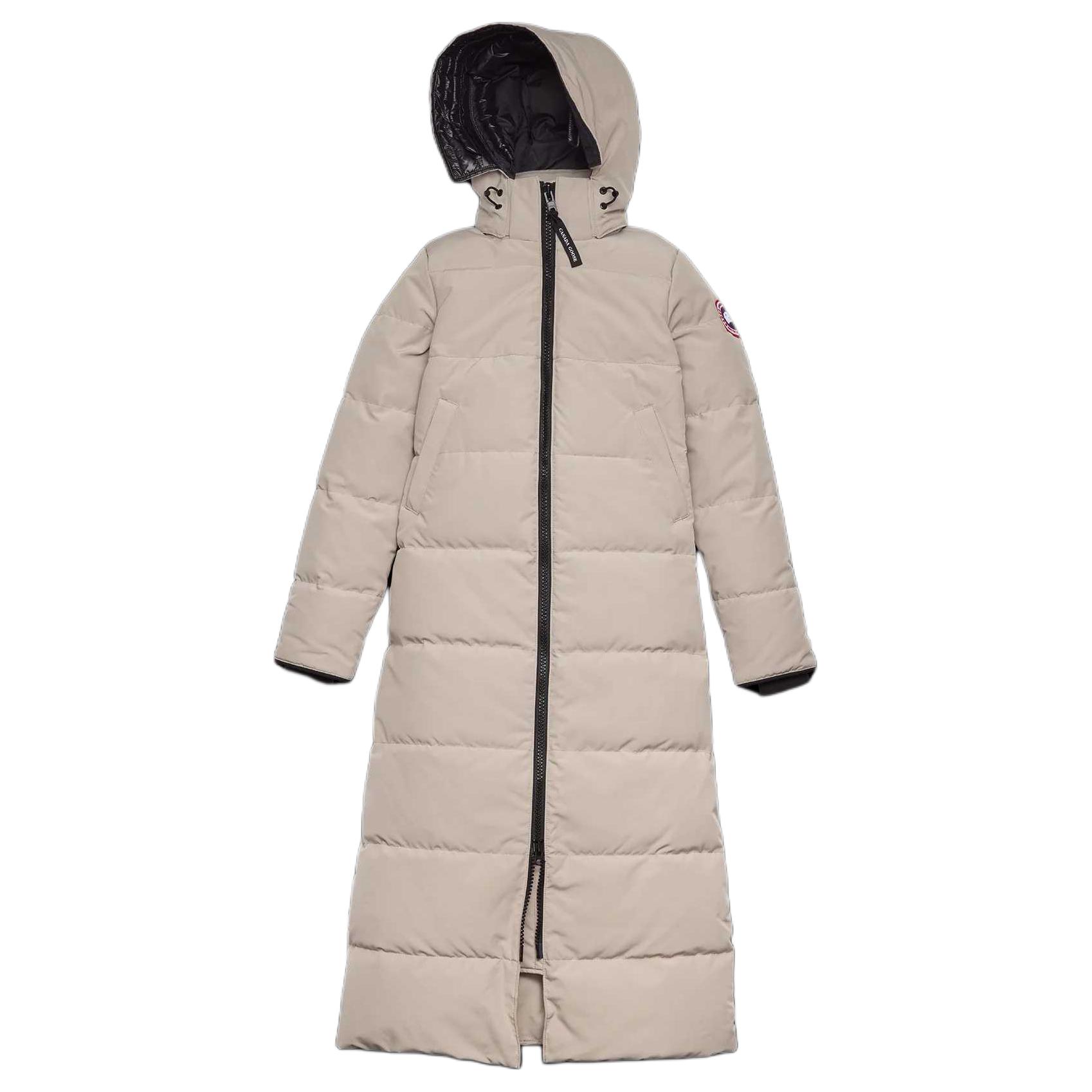 (Women) Canada Goose Mystique Series Long Down Jacket Women’s Beige Red Label Waterproof 3035W-432