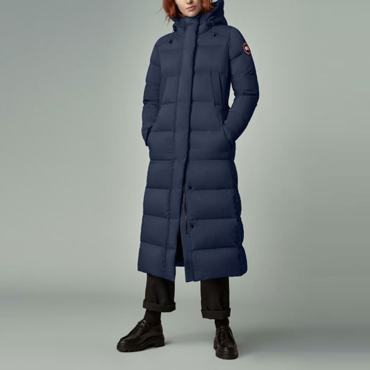 (Women) Canada Goose Navy Blue Long Parka Down Jacket with Hood Casual Style 5088L-63 圖 5