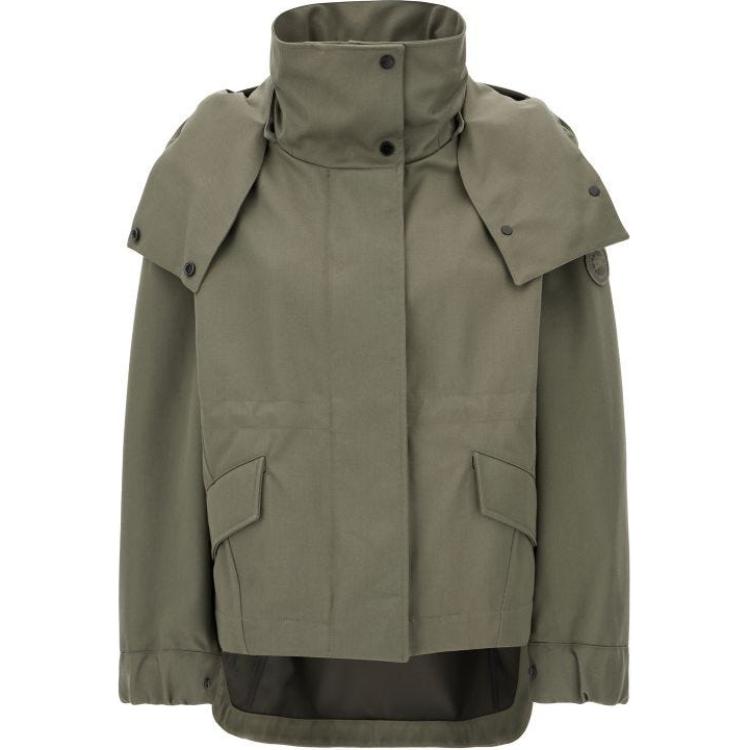 (Women) Canada Goose Olivine Zip-Up Jacket  Loose Fit Grey with Embroidered Logo. 4853W-1664