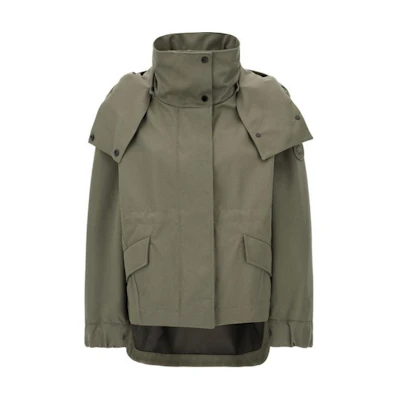 (Women) Canada Goose Olivine Zip-Up Jacket Loose Fit Grey with Embroidered Logo. 4853W-1664