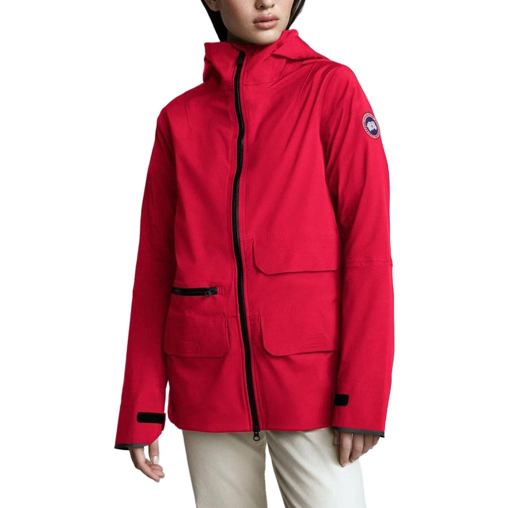 (Women) Canada Goose Pacifica Red Windproof Waterproof Hooded Jacket 5612LD-406 圖 3