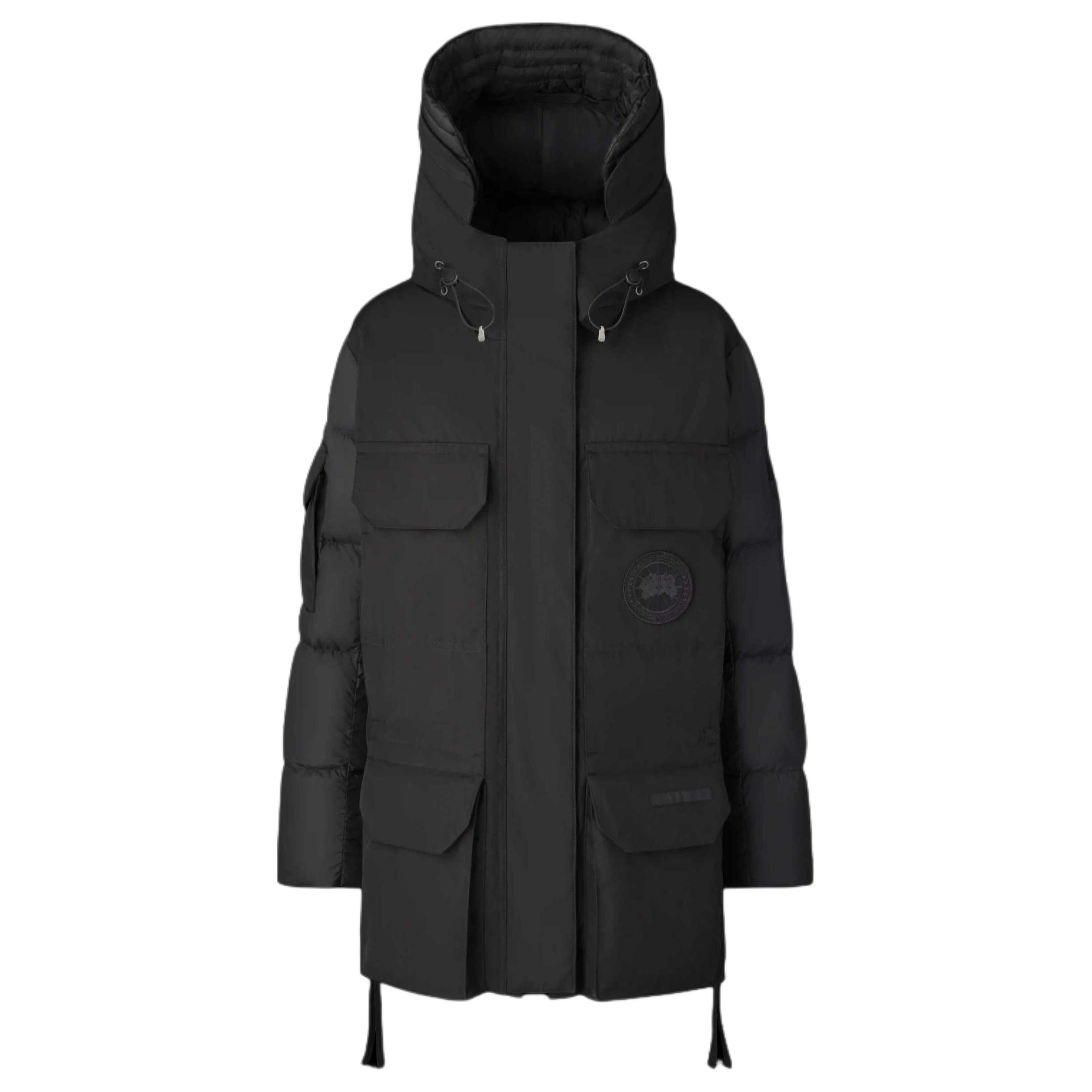 (Women) Canada Goose Paradigm Black Label Mid-Length Down Jacket Women Black Removable Hood 2058WB-61