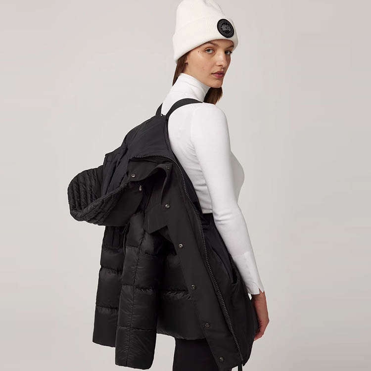 Purchase (W) カナダグース ブラックラベル パラダイム ミドル丈 ダウンジャケット レディース 黒 取り外し可能フード 2058WB-61