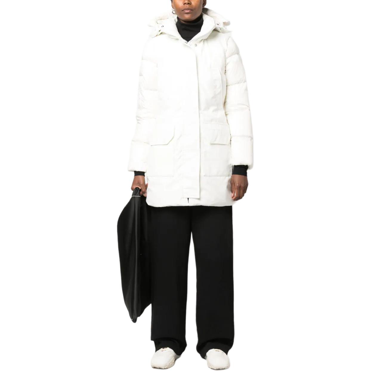 Lookbook (W) Canada Goose Paradigm Trillium Chaqueta Larga Blanca Impermeable y Cortavientos. 6661WW-433