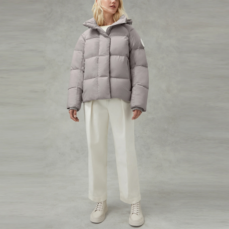 Shop (W) 加拿大鹅Pastels可拆卸帽短款羽绒服月光灰 2602LB1-439