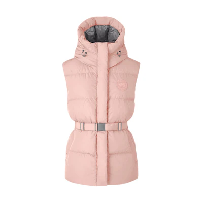(Women) Canada Goose Rayla Pink Hooded Windproof Waterproof Sleeveless Vest. 8813W-1673