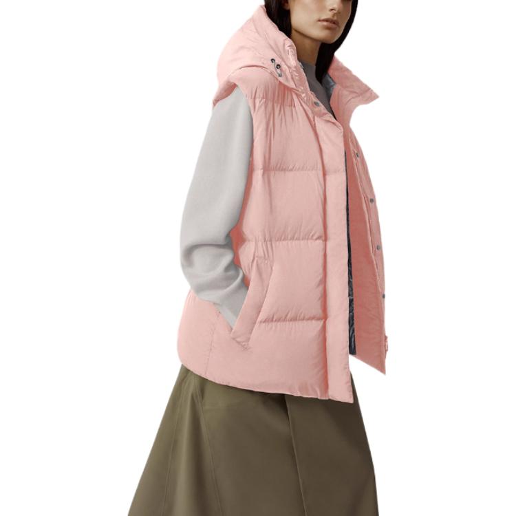 Purchase (W) 加拿大鹅Rayla粉色连帽防风防水无袖背心. 8813W-1673