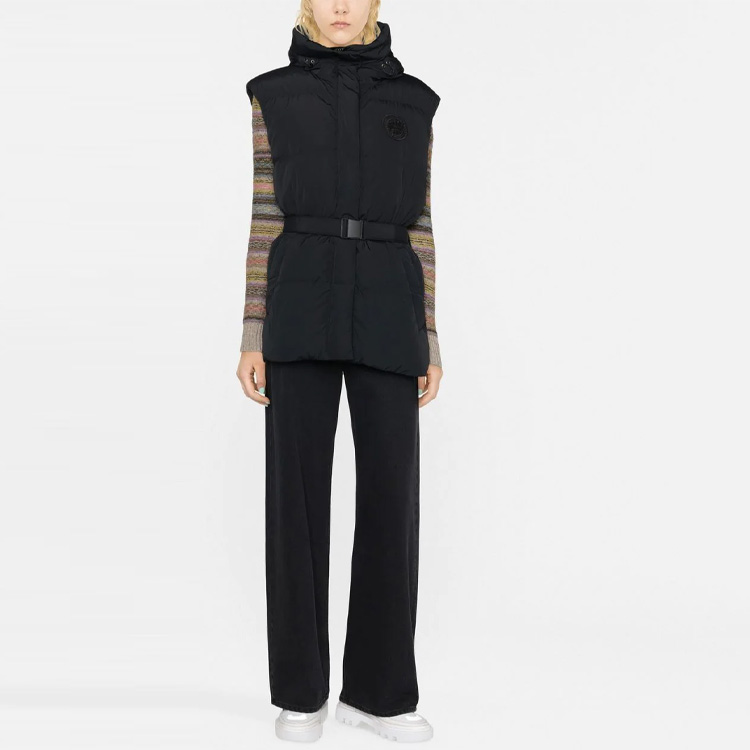 Lookbook (Women) Canada Goose Rayla Black Label  Logo Patch Hooded Vest - Black. 8813W-61